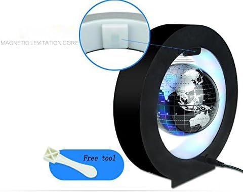 Levitation Floating Globe 4inch Rotating Magnetic Mysteriously Suspended In Air World Map Home Decoration Crafts Fashion Holiday Gifts (White) - Image 4