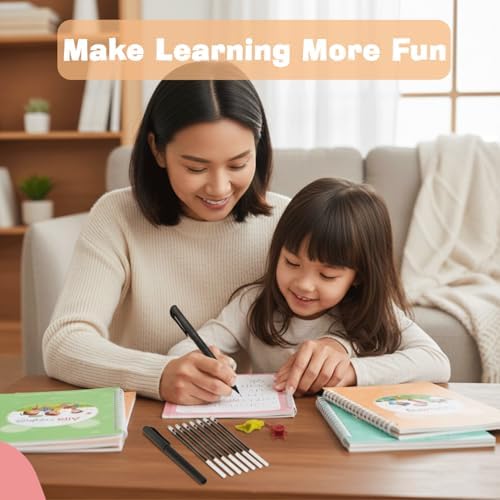 Magic Grooved Writing Practice for Kids Age 3-5 - Grooved Writing Books for Kids 3-5 - Reusable Handwriting Workbooks - Preschool Tracing Books, Disappearing Ink Pens & Grips - Great Gifts for Kids - Image 3