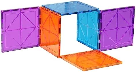 Large Magnetic Tiles Set - 6 Piece Square STEM Learning & Educational Building Kit for Kids - Perfect Construction Toy Gift by NEOFORMERS