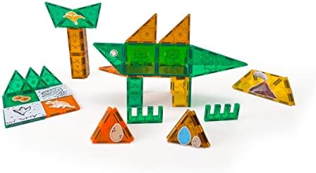 Tytan Tiles Dinosaurs 60-Piece Magnetic Tiles Building Set, Dino Safari Land Kids’ STEM Toy, Creative Play, Shape & Pattern Recognition, Fine Motor Skills, Includes Storage Bag, Ages 3 and Up - Image 2