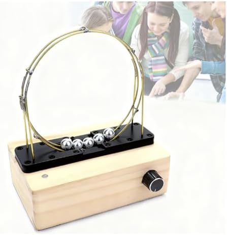 DIY Electromagnetic Cyclotron Kit, Iron Ball Circular Motion Coil Perpetual Motion Machine Model, STEM Physics Experiment Teaching Set for Students Science Display(Black) by Unknown