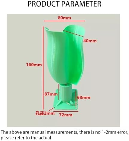 Permanent Magnet Brushless Wind Turbine Model 20W Tulip Type Vertical Wind Power Generation 1~12V Low Noise Home/Outdoor Easy Installation(1pc(green)) - Image 3