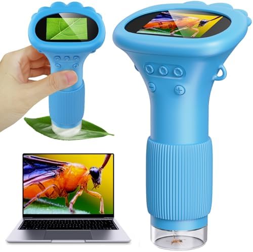Kids Portable Microscope, Pocket Microscope for Kids with 2" Screen by Ashfly