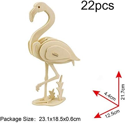 Georgie Porgy 3D Wooden Puzzles for Kids Toys Construction Woodcraft Kits DIY Model Puzzle Kits Birthday Gifts Pack of 3 (Bee Flamingo Owl) - Image 3