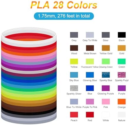 Kretrum 28 Colors 3D Pen Filament Refills Compatible with SCRIB3D MYNT3D PIKA3D 3D Pen for KidsPer Color 10 Feet 1.75mm PLA 3D Printing Pen Filament Refills, NOT FIT 3Doodler Start Pen - Image 2