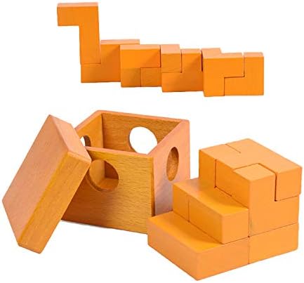 3D Wooden Cube Puzzles Wooden Brain Teaser Puzzle Gift Desk Puzzles Geometric Intellectual Jigsaw Logic Puzzle Educational Games Toy for Kids and Adults by AHYUAN - Image 2