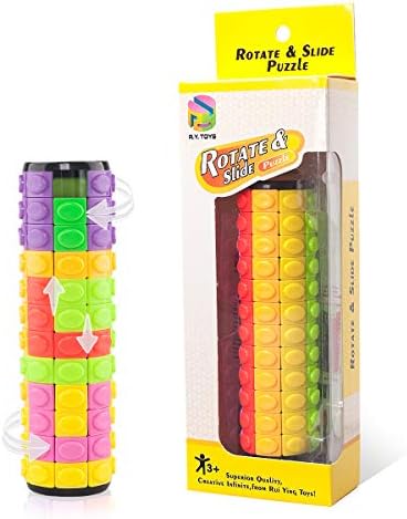 R.Y.TOYS Rotate and Slide Puzzle-Design Patent,Fidget Toys(Restore/Create) 8 Colors,12 Layers-Detach Piece for Quick Play,Brain Teaser,Sensory Toys,Stocking Stuffers,Easter Basket Stuffers Essentials by RYTOYS