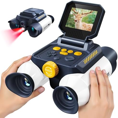 Acoath Binoculars for Kids with Night Vision Camera, Kids Telescope, 10X Optical Zoom, Magic Adventures Telescope Toys Gifts for Age 3, 4, 5, 6, 7, 8, 9, 10+ Years Old Boys Girls by Acoath