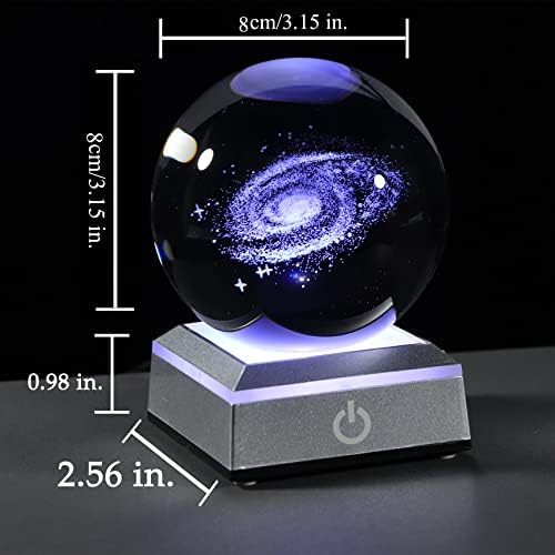 Qianwei 3D Galaxy Crystal Ball Space Astronomy Science Gift Room Decor Lamp - Image 4