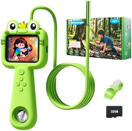 Kids Borescope with Light Borescope Camera for Kids Rechargeable STEM Science Educational Outdoor Toy with 32GB Card Nature Outside Exploration Birthday Gift for Boys Girls Ages 4,5,6,7,8,9,10,11,12 by Unknown