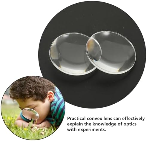 iplusmile 60Pcs Transparent Convex Lens Set 0.98 in Double-Sided Biconvex Optical Lenses for Physics Teaching Classroom Experiments Science Education Supplies - Image 4