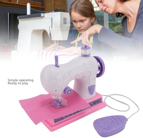 Kids Sewing Machine for Beginners, Portable Mini Sewing Toy for Girls, Rechargeable DIY Craft Kit with Cloth & Accessories, Fun Arts and Crafts Birthday (Purple) - Image 2