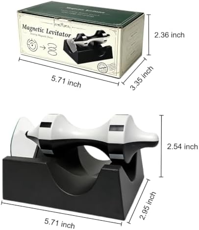 Magic Levitating Spinning Top with Smart Magnetic Levitation Tech, Black White Magnetic Desk Ornament for Office Home Physics Science Display - Image 2