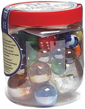 Classic Glass Marbles Set - 50 Pieces Assorted Colors and Sizes, Marbles for Kids, Marbles Bulk Collection, Traditional Marble Game Set for Children