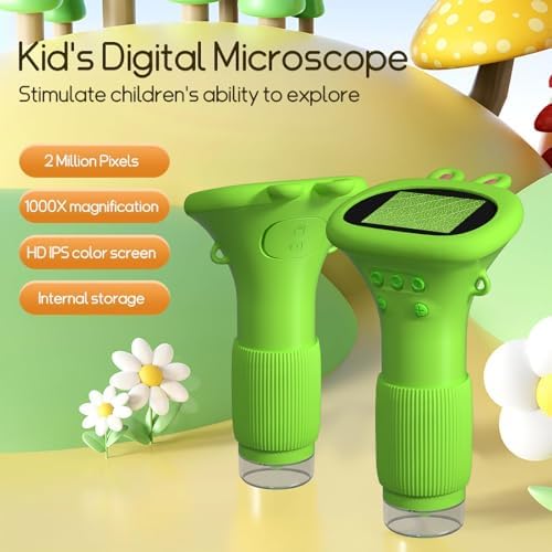 WINWEND Kids Microscope Pocket Microscope -1000X Portable Microscope for Kid | Photo and Video Mini Microscopes | 2'' Digital Little Scientist Microscopes for 3-10 Age Years Old Boys Girls Toys Gifts - Image 3