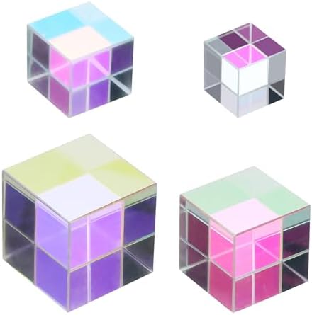 PATIKIL 3Pcs Cube Prism 15,20,25,30mm K9 Crystal Dispersion Prism AB Color by PATIKIL