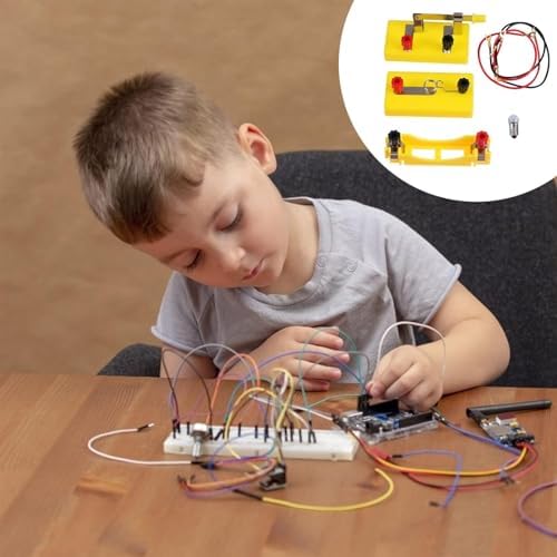 Primary School Simple Circuit Experiment Kit - Light Bulb Series Connection Materials for Kids' Electricity Science(Yellow) - Image 5
