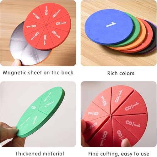 4 Pack Magnetic Fraction Circles 204 pcs Fraction Bars Set - Image 7