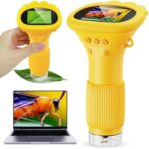 Kids Microscope - Ashfly 1000X Portable Microscope for Kids, Photo & Video Miniscope Pocket Microscope Gifts, 2'' Digital Screen 2026 for Boys Girls Age 3-12 by Ashfly