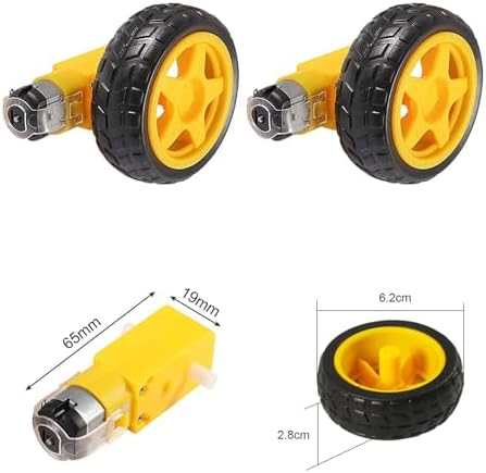 6 Sets DC Motors Kit Mini Electric Hobby Motor 3V-12V 25000RPM with 60PCS Plastic Gears, TT Motor, 2AA Battery Holder, Boat Rocker Switch, Shaft Propeller, Plastic Wheels for DIY Science Projects - Image 5