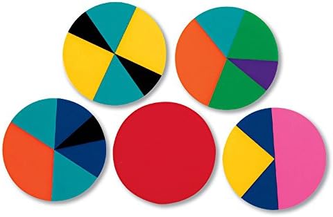 hand2mind Plastic Rainbow Fraction Circles, Fraction Manipulatives, Unit Fraction, Rainbow Circle Math Manipulatives, Fraction Games, Montessori Math, Homeschool Supplies (Set of 51) by hand2mind