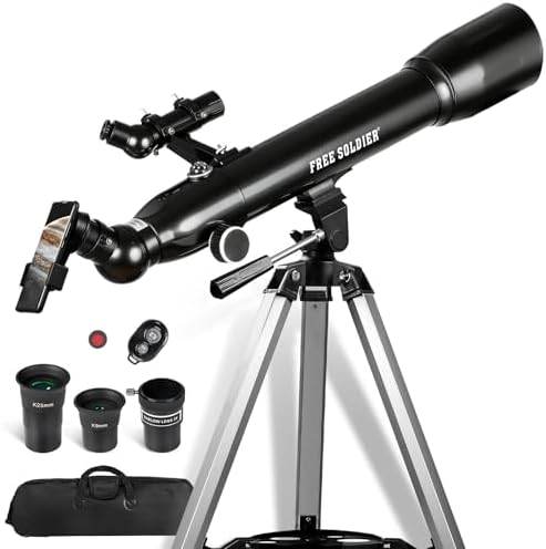 Telescopes for Adults High Powered, 700x90mm AZ Astronomical Professional Refractor Telescope for Beginners Astronomy with Advanced Eyepieces, Cool Astronomy for Christmas, Black by FREESOLDIER