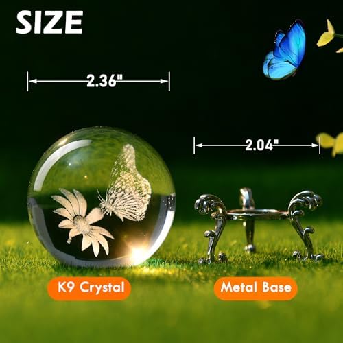 IFOLAINA 3D Butterfly Crystal Ball Gifts Ideas for Girlfriend Wife Mom Her - Image 2