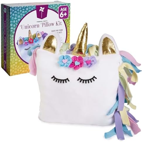 Pinwheel Crafts No Sew Unicorn Pillow Kit for Girls Ages 4-8 by PinwheelCrafts