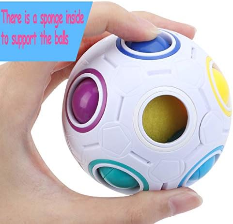 Magic Rainbow Ball Puzzle Fidget Stress Relief Ball Brain Teasers Games 12Holes - Image 6