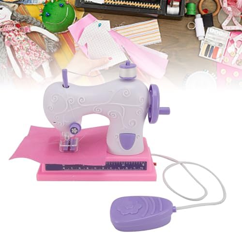 Kids Sewing Machine for Beginners, Portable Mini Sewing Toy for Girls, Rechargeable DIY Craft Kit with Cloth & Accessories, Fun Arts and Crafts Birthday (Purple) - Image 4