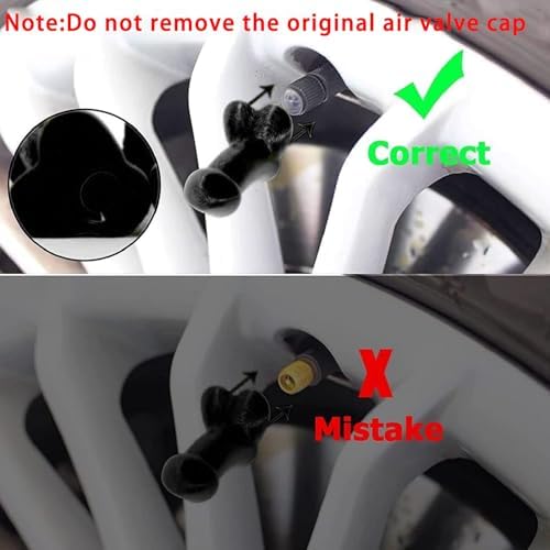4 PCS Prank Tire Valve Stem Caps, Black Prank Valve Stem Caps Cover - Image 3
