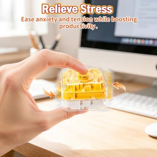 2-in-1 Fidget Spinner Maze Cube 3D Puzzle Brain Teaser 2 Level - Image 3