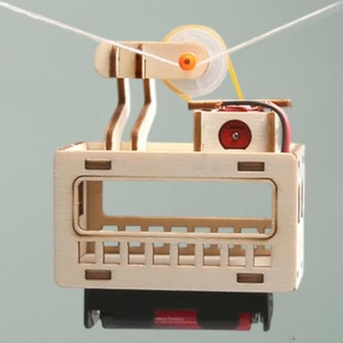 DIY Wooden Sightseeing Cable Car Model Kit, Gear Drive Science Toy, 4.72×4.33 in for Kids and Beginners - Image 5