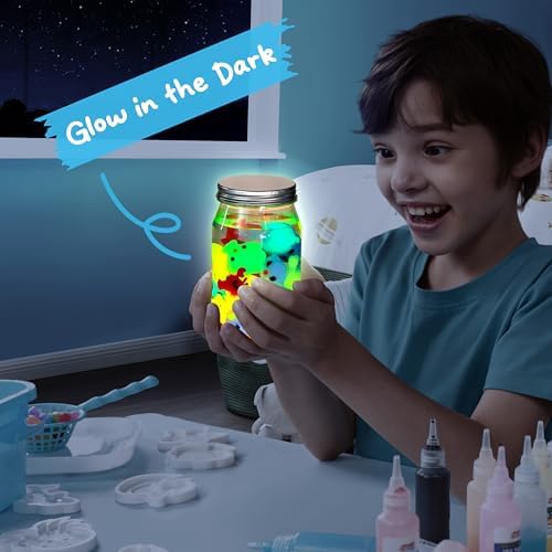 Klever Kits Glow-in-The-Dark Water Gel Kit, Magic Fairy Water Pets Toy Kit with 10 Gels(7 Glow-in-The-Dark Gels), 12 Molds, Preserving Bottle, DIY Squishy Maker Craft Kits, Arts and Crafts for Kids - Image 3