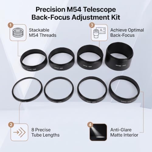 M54x0.75 Telescope Extension Tube Set for Astronomical Imaging Back Focus Adjustment - Image 3