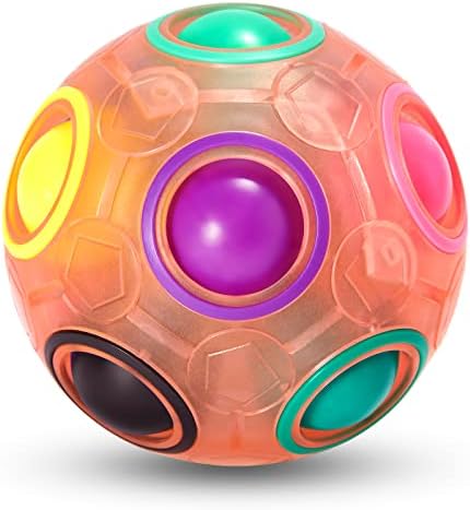 Vdealen Magic Rainbow Puzzle Ball, Fidget Ball Puzzle Brain Teaser Fidget Toy for Boys & Girls- Birthday Party Easter Valentines Christmas Stocking Stuffers for Kids Teen & Adults(Pink) by Vdealen