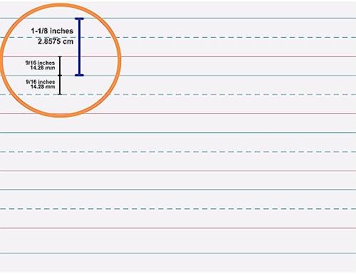 Pacon Handwriting Paper, Zaner-Bloser Grades Pre-K & K, 1-1/8" x 9/16" x 9/16" Ruled 10-1/2" x 8", Ruled Long, 40 Sheets - Image 2