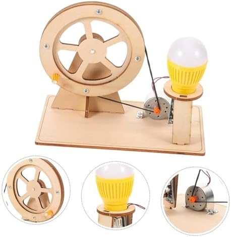 DIY Wooden Hand Crank Generator Model Kit, Portable Dynamo Science Experiment Set for Physics Energy Conversion Research - Image 4