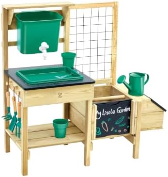 Hape Kids Wooden Potting Table and Gardening Station with Real Planting Tools, Built-in Chalkboard and Measurement Scale, STEM Nature Toy for Kids Ages 3+ by Unknown
