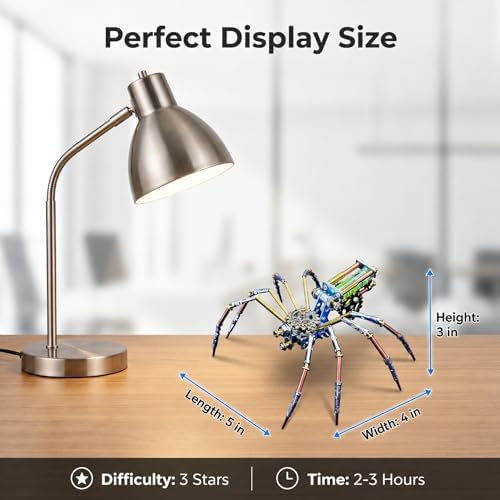 3D Metal Puzzles for Adults Teens-160+Pcs-Mechanical Spider Bee Insect Models-3 Hours to Build-Ideal for Birthday Gifts and Decorations(Mechanical Spider F) - Image 5