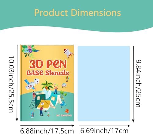 3D Printer Drawing Molds Paper Stencils for 3D Printing Pen,Reusable Graffiti Template,3D Pen Paper Stencils,42 Sheets 65 Patterns with PVC Transparent Board.(Large) - Image 3
