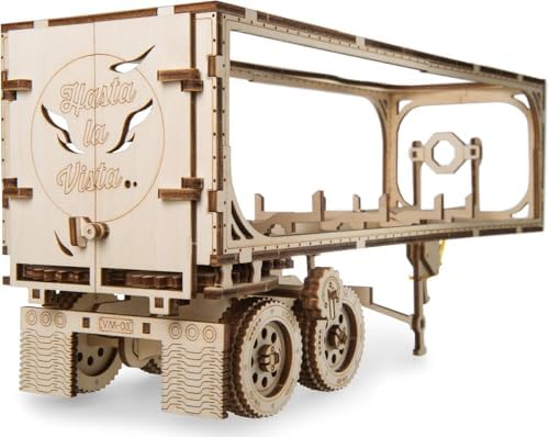 Ugears Trailer for Heavy Boy Truck VM-03 3D Puzzle, 138-Parts, 14.2-Inch, Brown by UGEARS-ModelingJoy