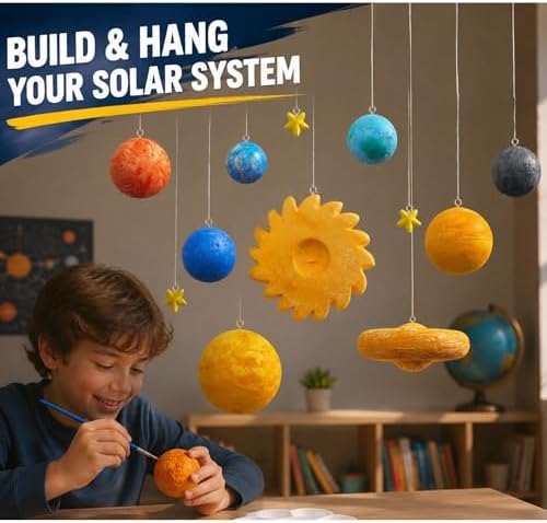 Hanging Solar System Project Kit, DIY Solar System Model Kit with Foam Planets, Foam Stars, Space Science Craft Kit for School Projects & STEM Learning - Image 6