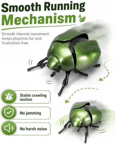 1-Pack Wind-Up Beetle Toy, Movable Head & Tail Insect (Tortoise beetle) - Image 2