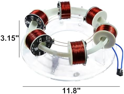 6 Coils Ring Electromagnetic Accelerator, Brushless Motor Cyclotron Model with 940nm Independent Circuit Board, 23cm Circular Track and Copper Coil, Quick Response for Lab - Image 5