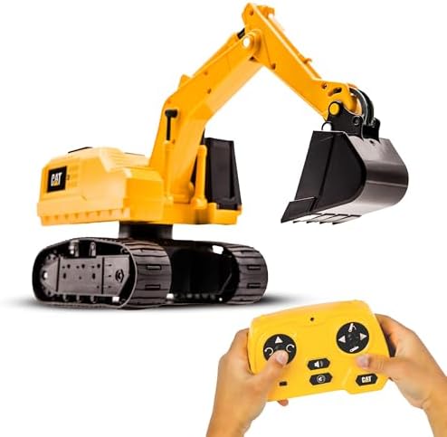 CAT Power Excavator Digger RC Construction for Kids 5+ | 2.4GHz Remote Control Truck Toy, Full-Function Dig, Scoop, Spin & Drive, Realistic Lights & Sounds, USB Rechargeable, Indoor/Outdoor by Unknown