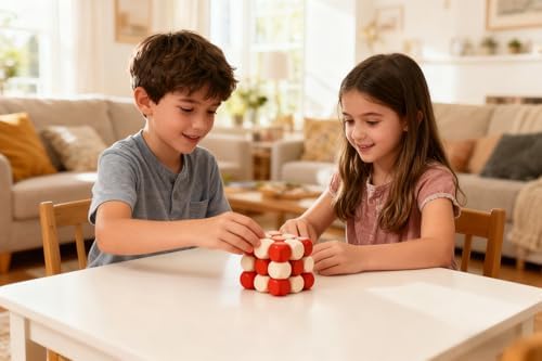 MAGIKON Brain Teaser Cube Puzzle Toy, Snake Cube Wooden 3D Puzzle - Image 2