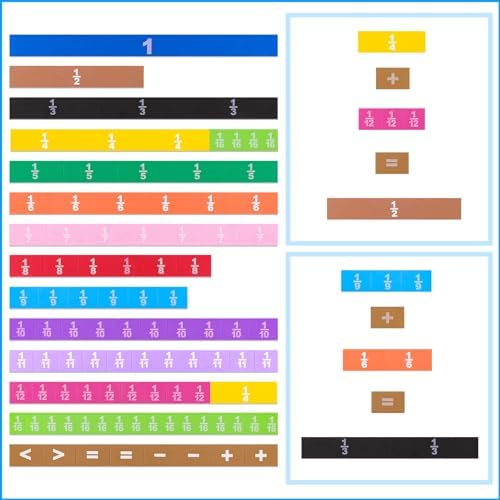 Meetory 180pcs Magnetic Fraction Tiles Circles, Rainbow Math Manipulatives Set for Preschool Elementary School Teacher, Prefect Classroom Learning Tools, Homeschool Supplies - Image 4