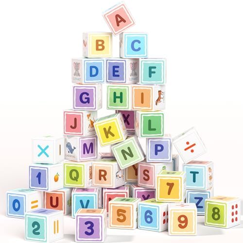 Magnetic Blocks for Kids Ages 3+, 3D Alphabet & STEM Building Cubes by ASAGO