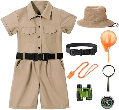 KAIPUTE Kids Explorer Adventurer Costume Boys Girls Safari Camping Trailblazer Jungle Seeker Outdoor Kit 3-13 Years - Image 4